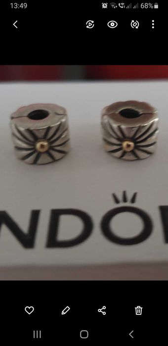 Oryginalny klips/charm Pandora rozbłysk słońca 14K TT ALE