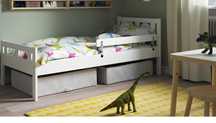 Łóżko ikea dziecięce Kritter 160x70 stan bdb + materace + pokrowce