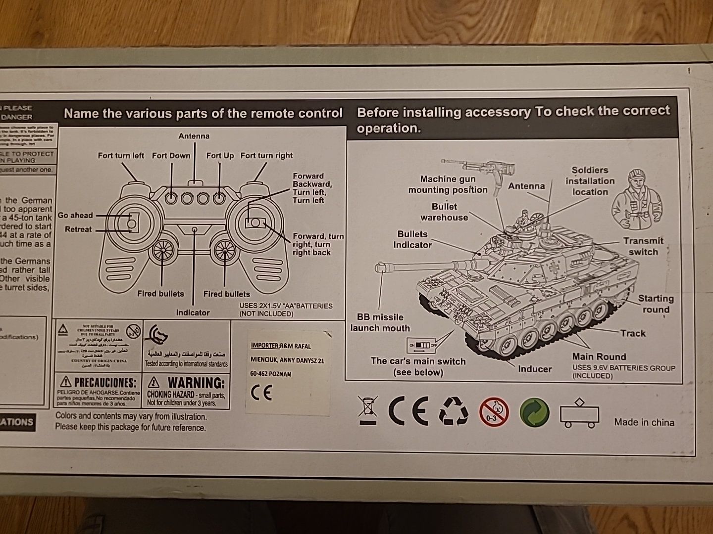 Czołg tank Abrams M1A2 zdalnie sterowany, skala 1:18