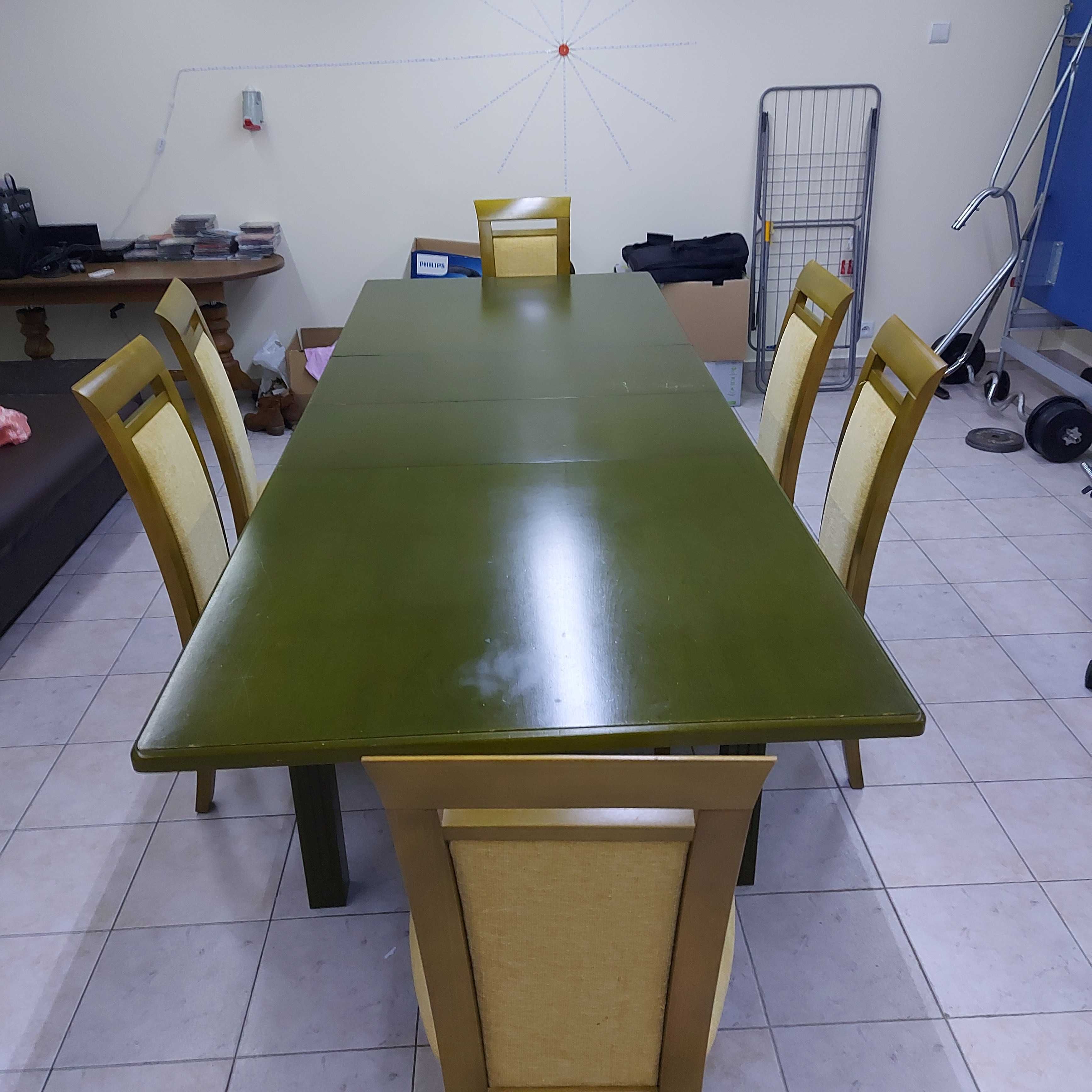 Stol do pokoju, salonu firmy Kler + 6 krzeseł