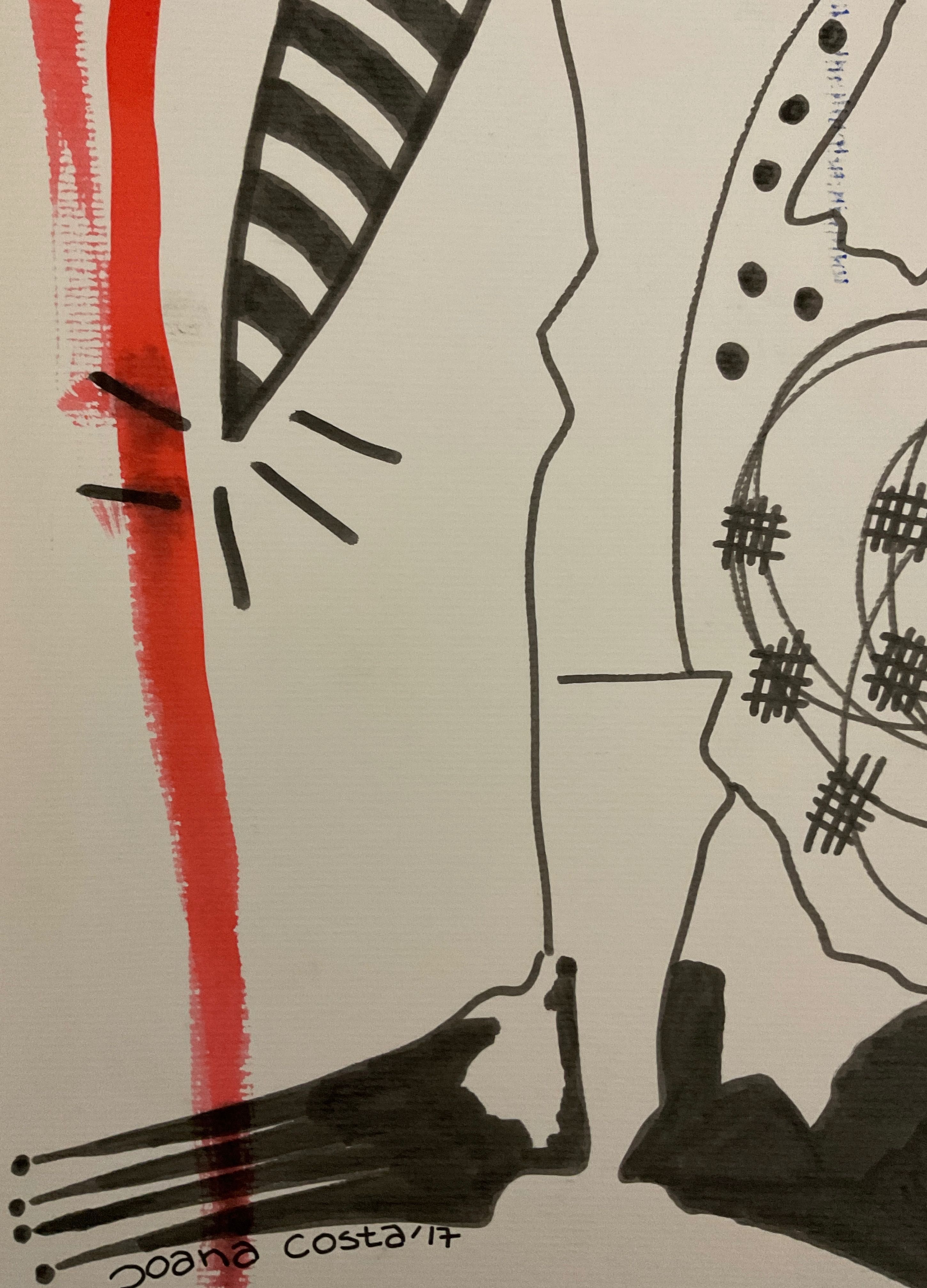 Quadro em papel de pintora do Porto técnica mista