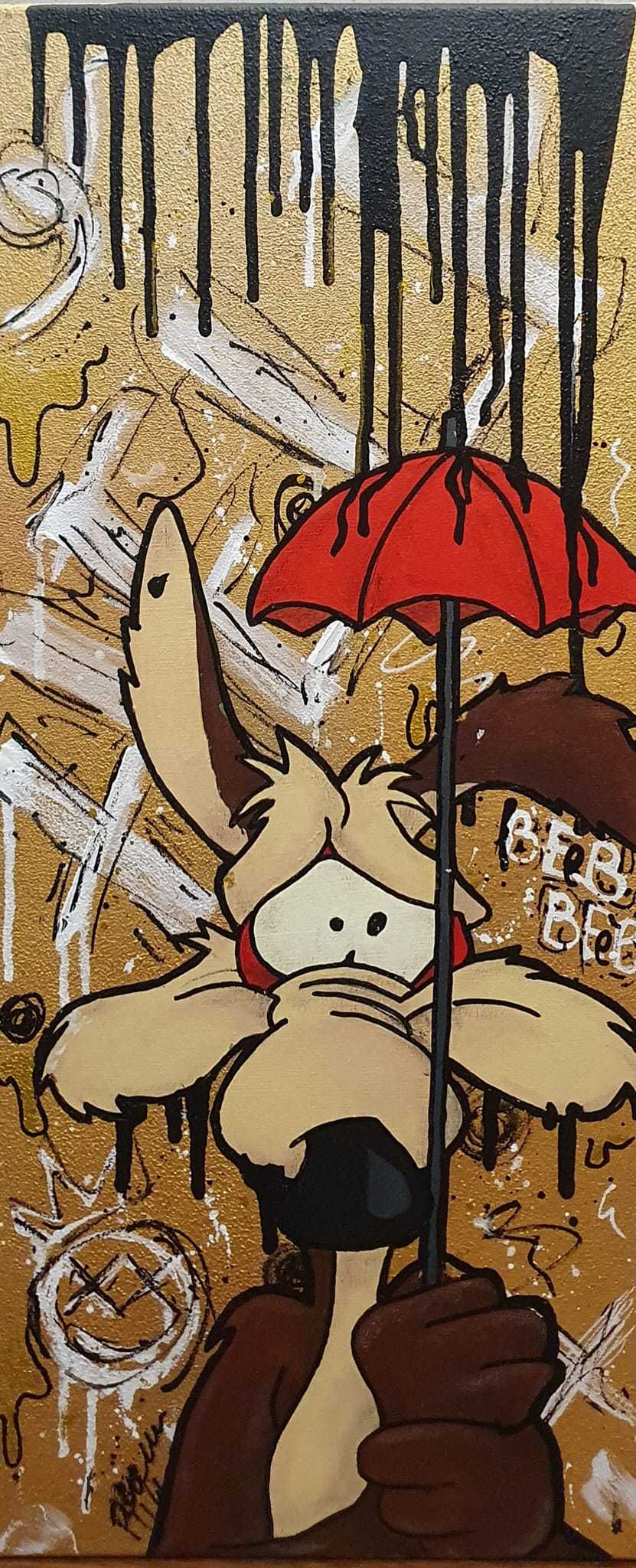 Kojot Willuś Looney Tunes Obraz karyl 30x70 handmade