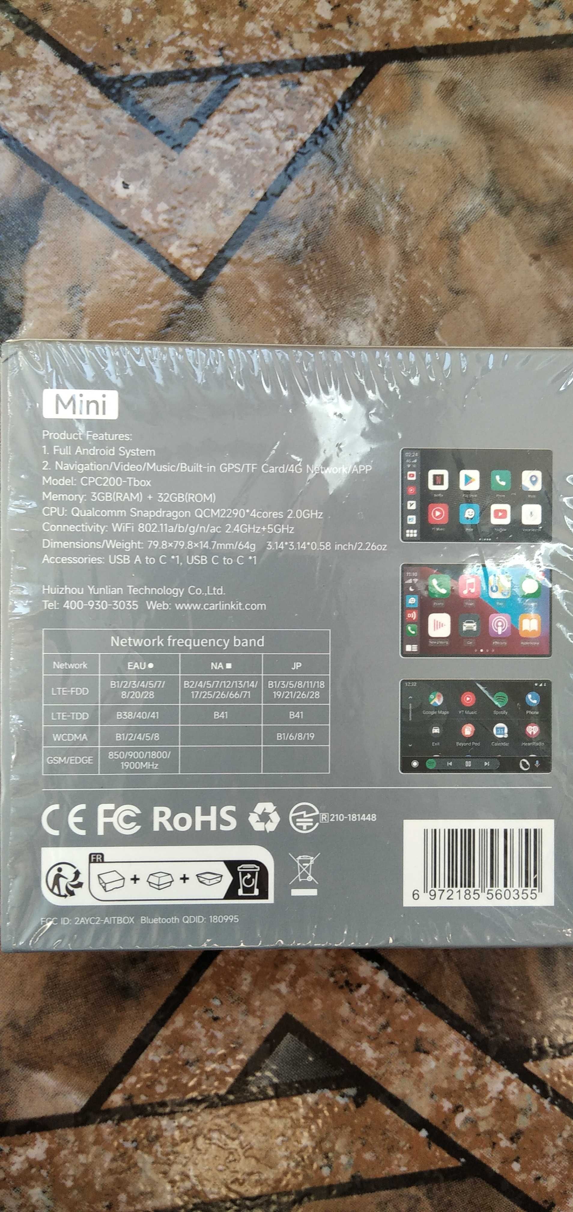 Android приставка для авто Carlinkit CarPlay Mini Ai TV Box