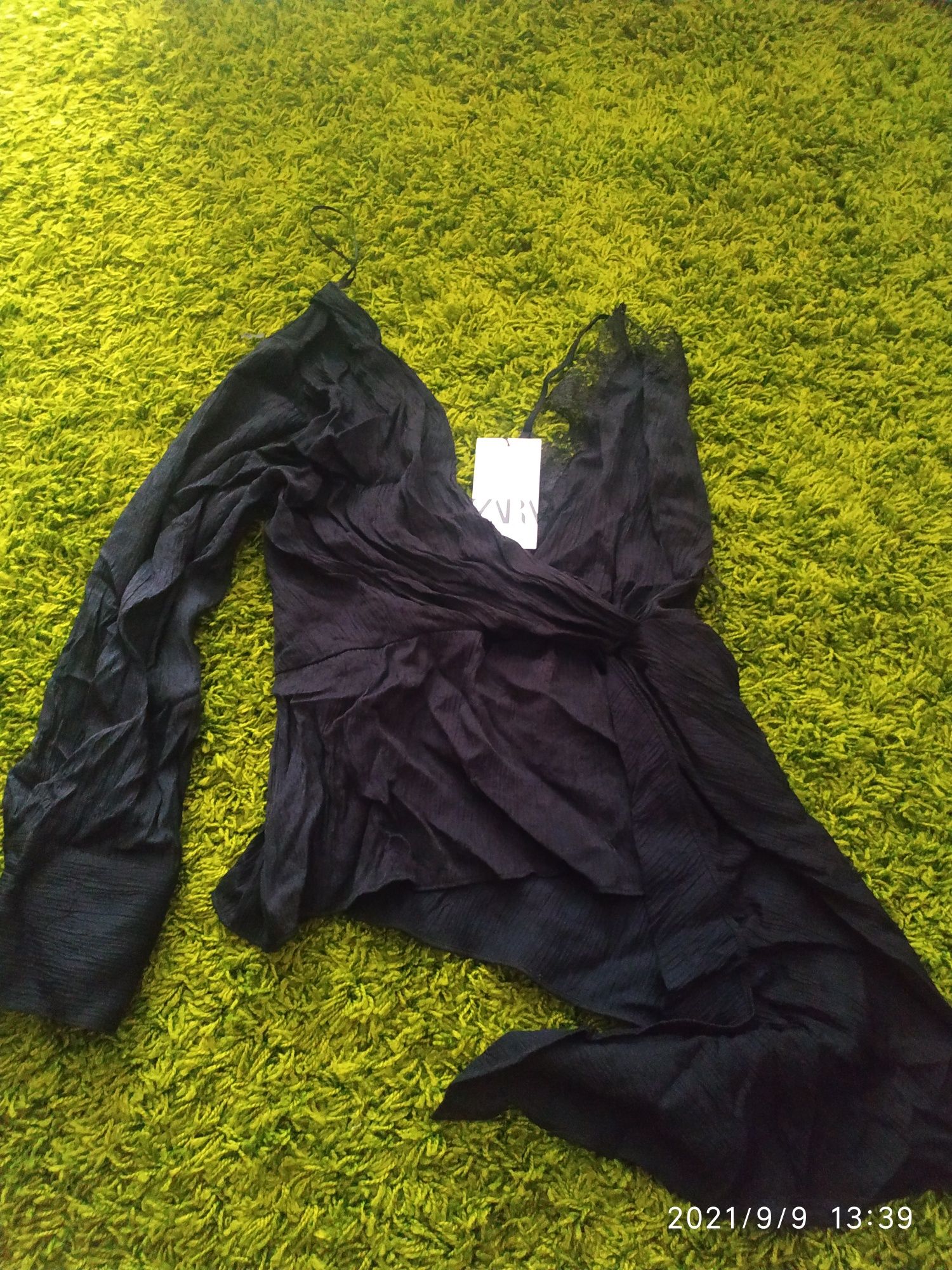 Рубашка  чорна zara