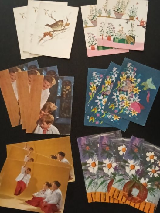 Lote de bilhetes postais desdobráveis vintage