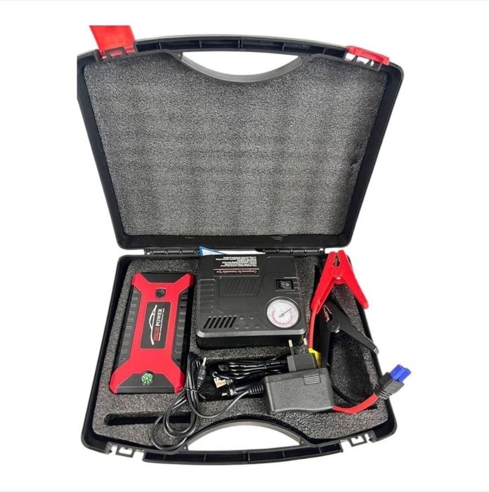 Пусковий зарядний пристрій + компресор 300/600A Jump Starter Pump