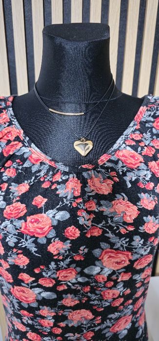 Podwójny naszyjnik ze złotym sercem