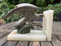 antyczna podpórka do książek, Art Deco, Francja i poł XXw , onyx, Vtg