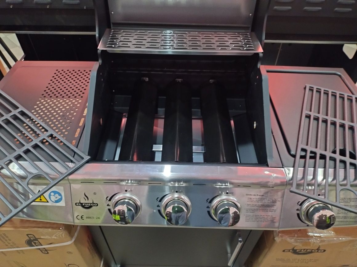 Solidny GRILL GAZOWY MIAMI EL FUEGO 3+1 żeliwo 11.5kW QUTLET Złożony !