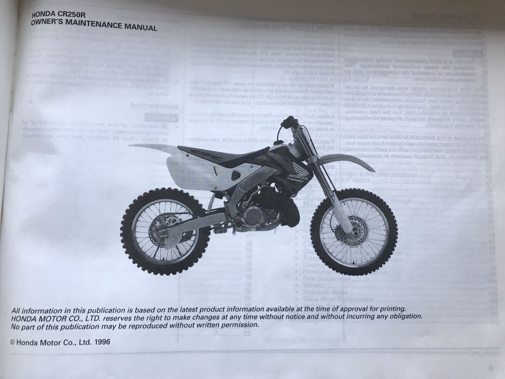 Manual Técnico Manutenção Honda CR250R