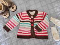 Sweterek bluza dla dziewczynki miły zapinany na wiosnę 68 74