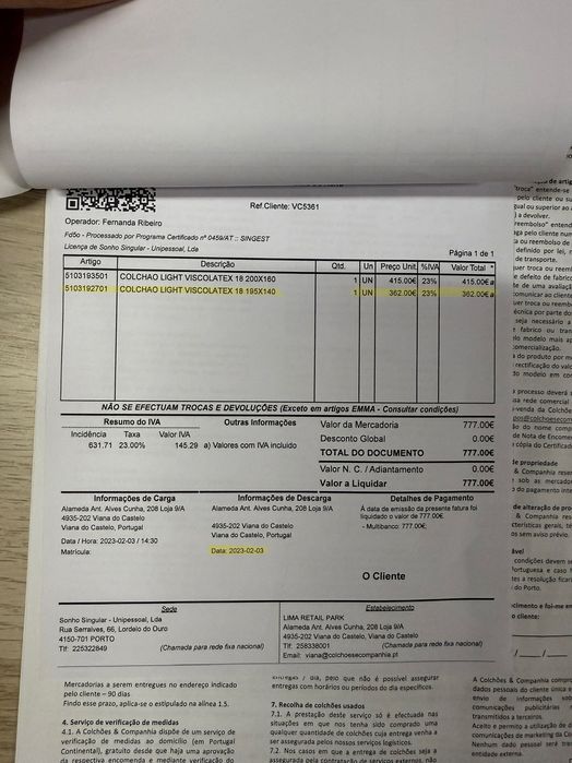 Conjunto Canapé 195x140 + Colchão Visco/Látex