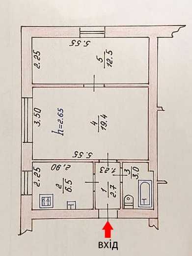 Квартира 2-кімнатна по вул. Сірка під ремонт