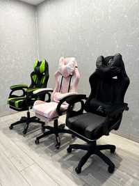 Компютерні крісла з масажем Геймерське крісло з тканини 150кг ПОЛЬША