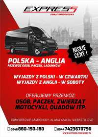 Transport Anglia , Przewóz Paczek Ładunków Towarów Anglia Polska UK