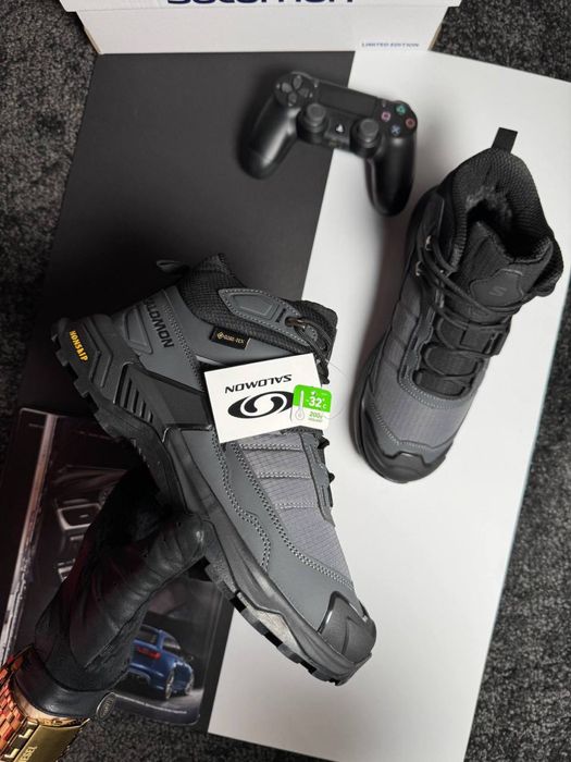 Чоловічі кросівки саломон Salomon X Ultra 4 Mid Fur Grey Black [41-46]