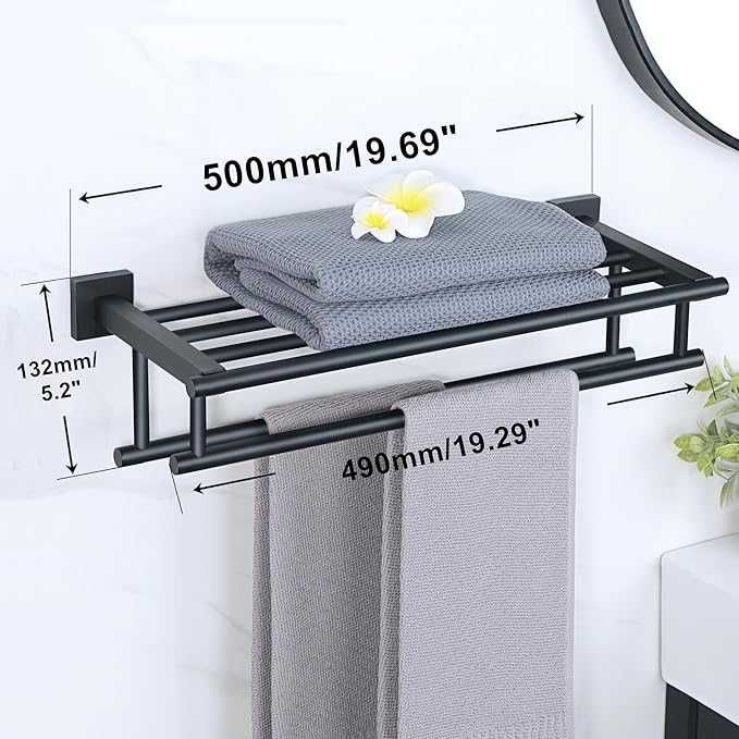 Wieszak na ręczniki ścienny Sayayo 60 cm – styl i trwałość