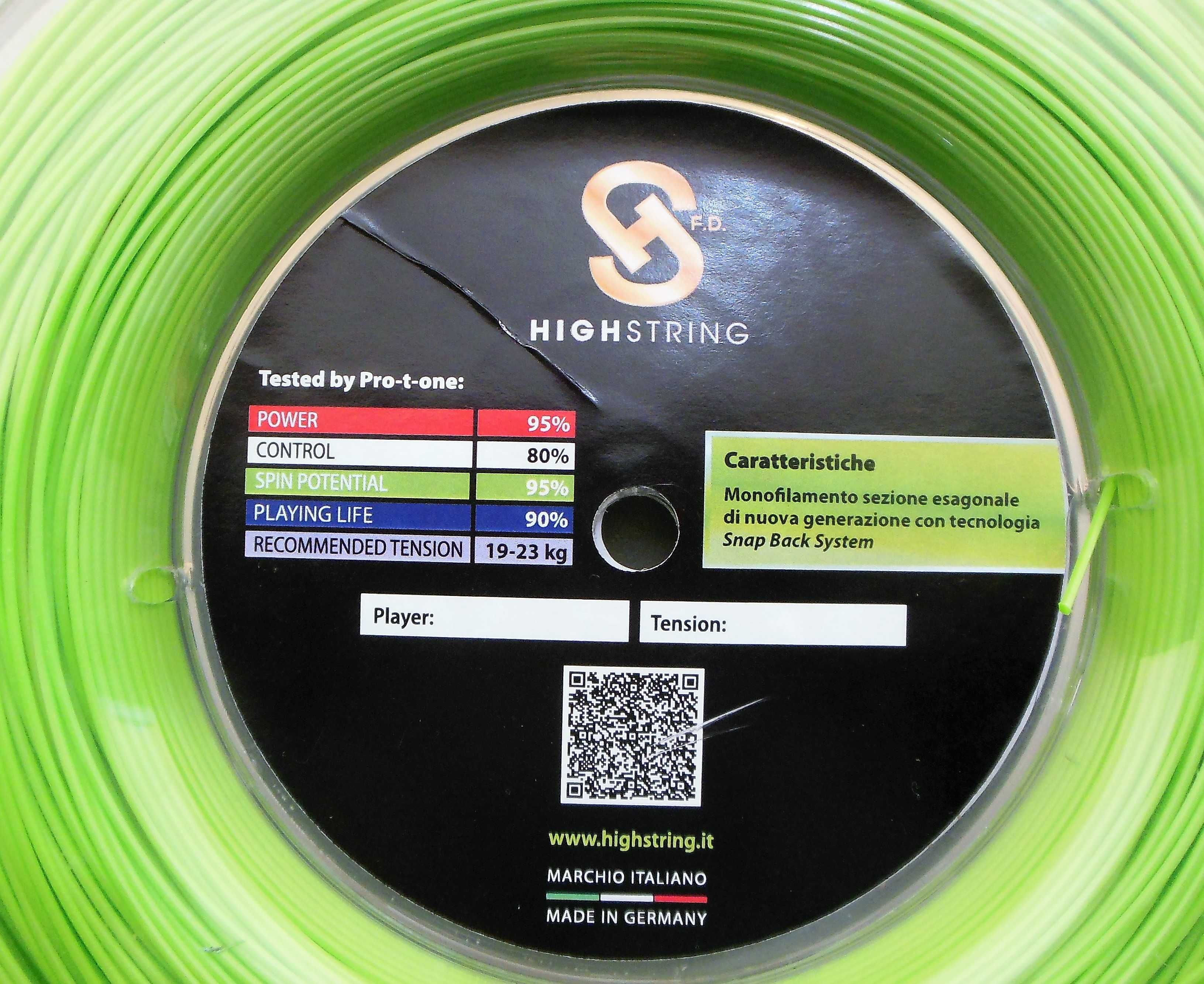 Naciąg ten. Highstrings SNAP  12 M 1,28  mm do YONEX PERCEPT cięty