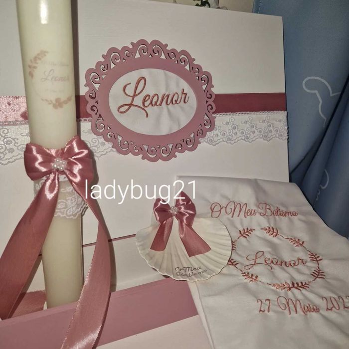Conjuntos de batismo personalizados, livros honra, toalhas banho