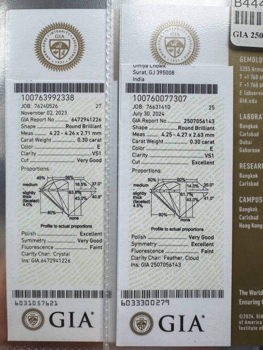 Серьги пусеты с бриллиантами 0.86ct  Белое золото