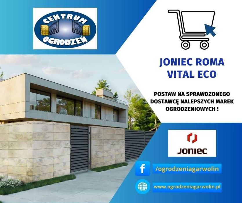 Joniec ROMA Vital Eco, bloczek, daszek, ogrodzenie modułowe, transport