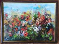 Obraz olejny na płótnie 70x50 Alfred Anioł Polne Kwiaty Maki