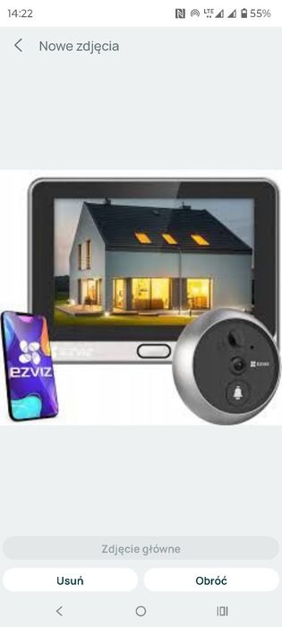 Wizjer EZVIZ DP2C  dotykowy WiFi Wizjer z Kamerą i Dzwonkiem Judasz