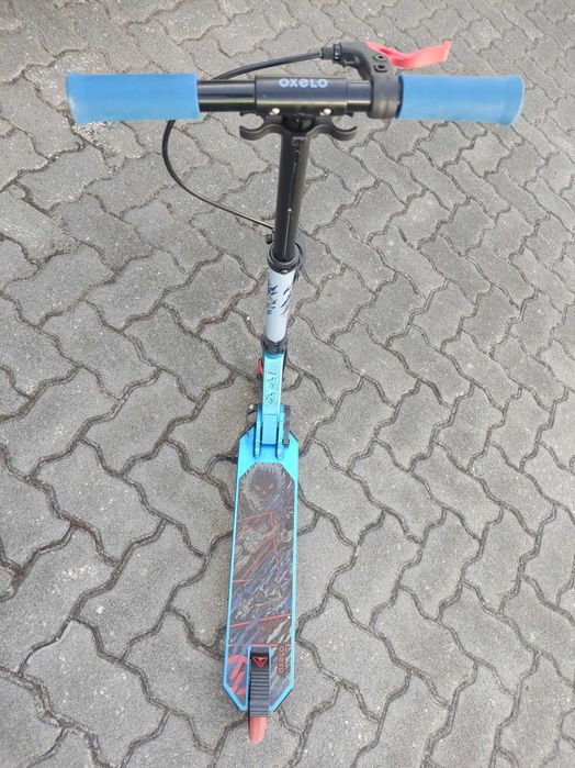 Trotinete com suspensão e travão no guiador para criança - Oxelo MID5