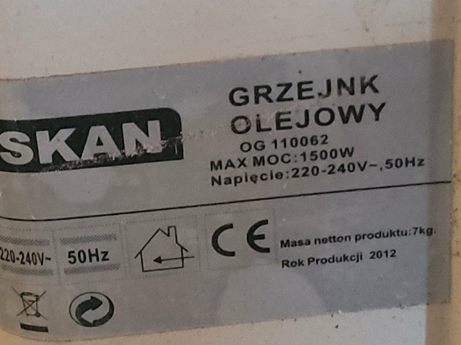 Grzejnik olejowy
