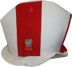 Cylinder KIBICA czapka mecz biało czerwona POLSKA
