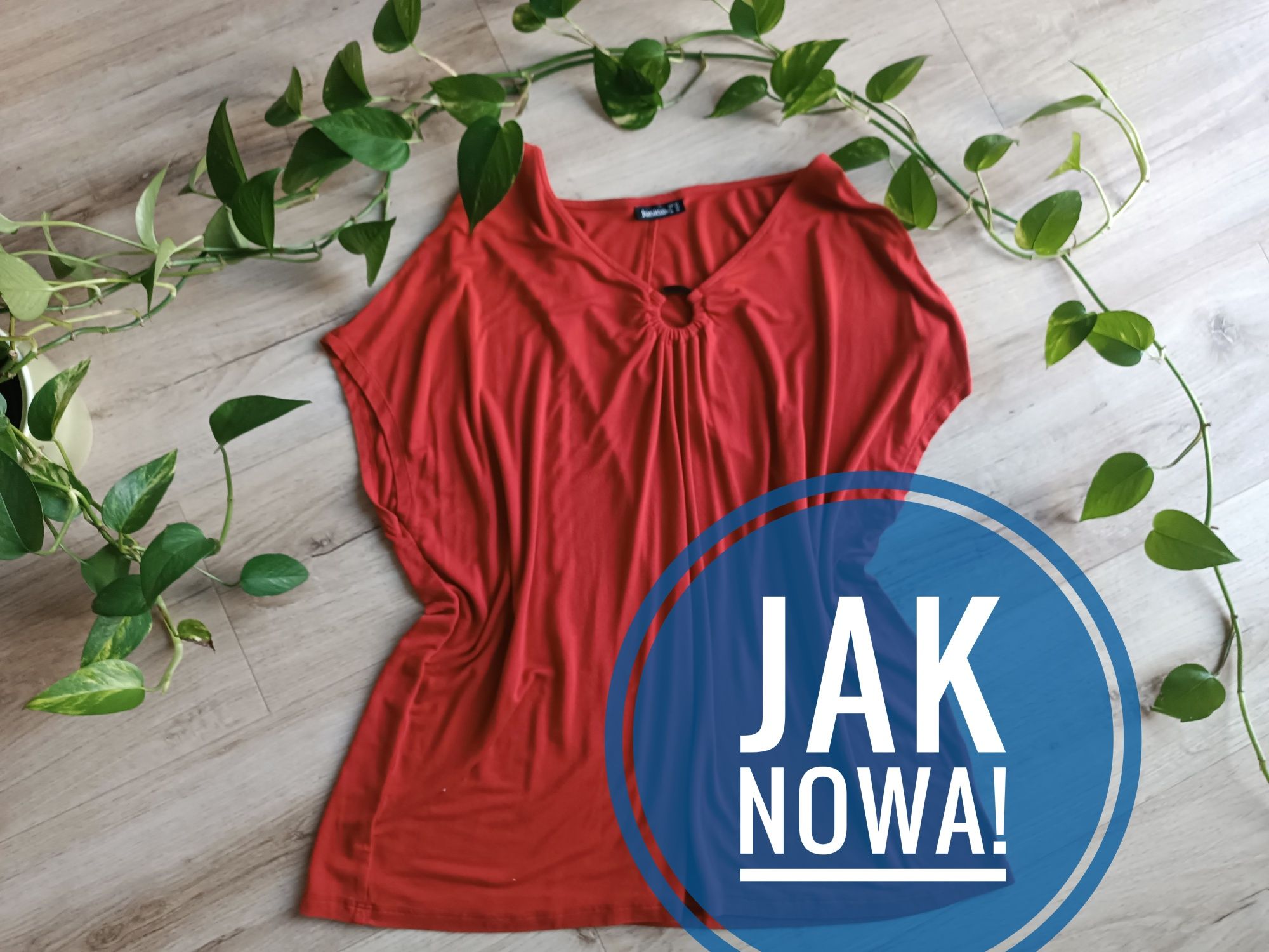 Ruda miedziana koszulka bluzka Janina rozmiar 46 oversize boho