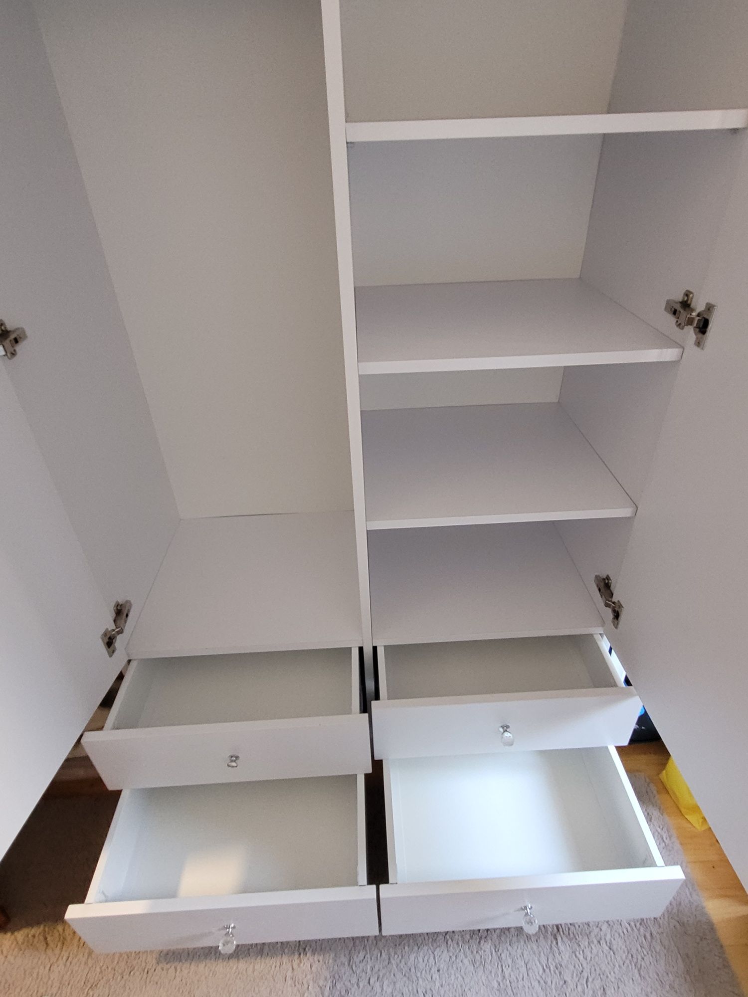 Szafa biała dziewczęca lustro  100x220 cm 49 głębokość