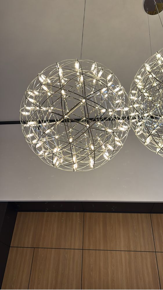 Komplet 3 Lamp wiszących Italux Adriana Kule srebrne