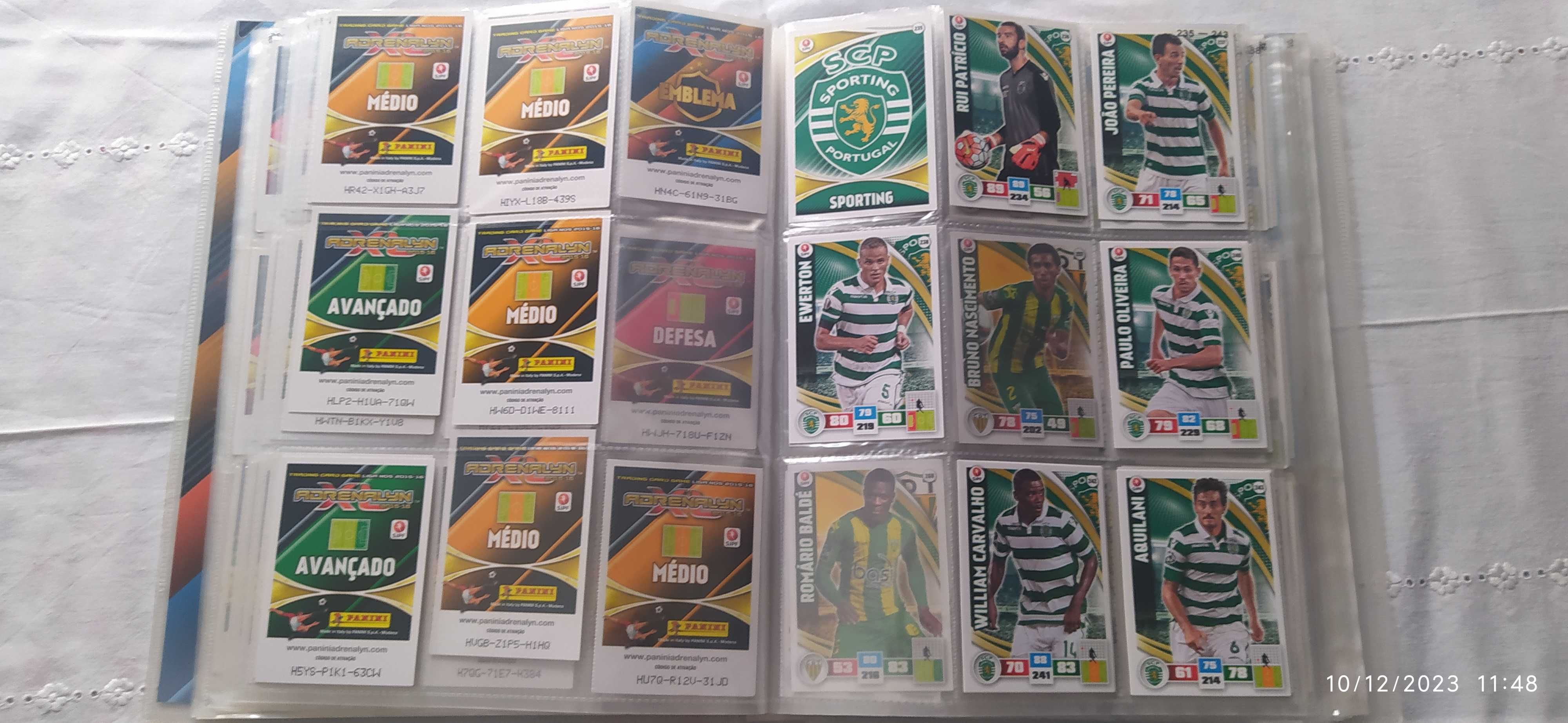 Caderneta Panini INCOMPLETA cartas Adrenalyn XL Liga Nos 2015-16