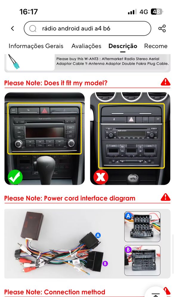 Radio android 13 para Audi A4 b6  b7 b8 rs4 S4 etc