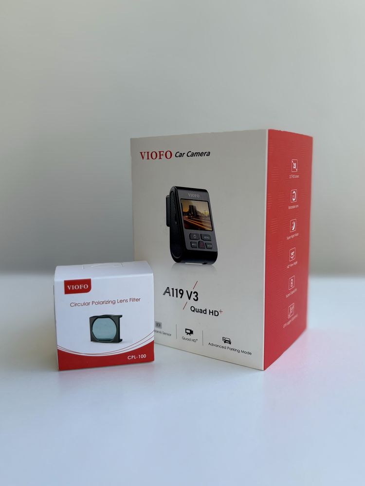 Відеореєстратор VIOFO A119 V3 + Фільтр CPL-100