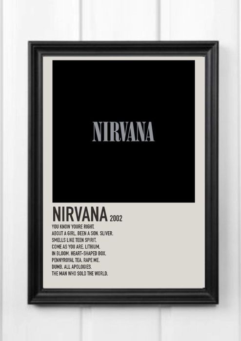 Nowy plakat A4 kodak music black Nirvana beige kurt cobain