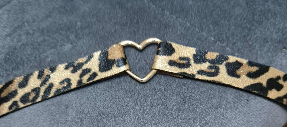 Choker serce pantera