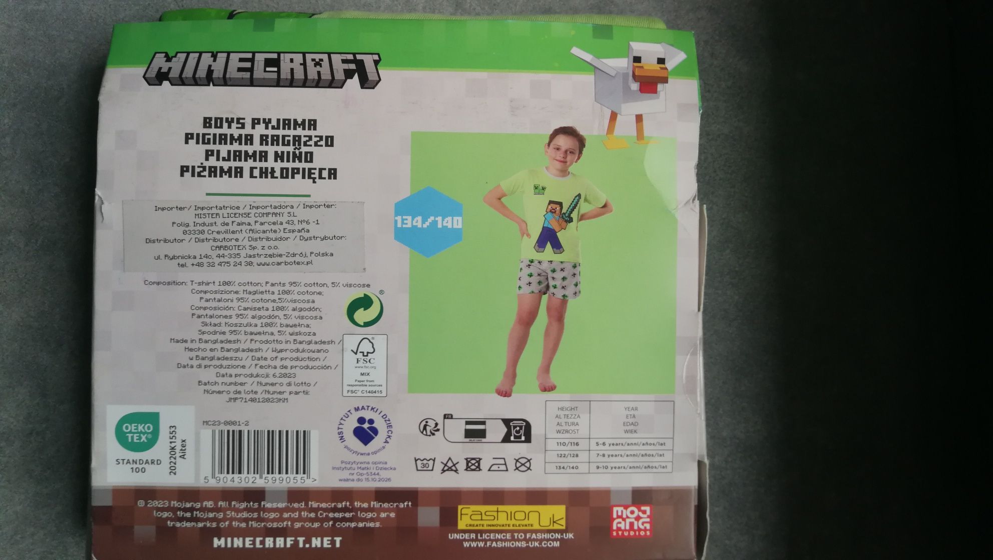 Piżamka Minecraft 134