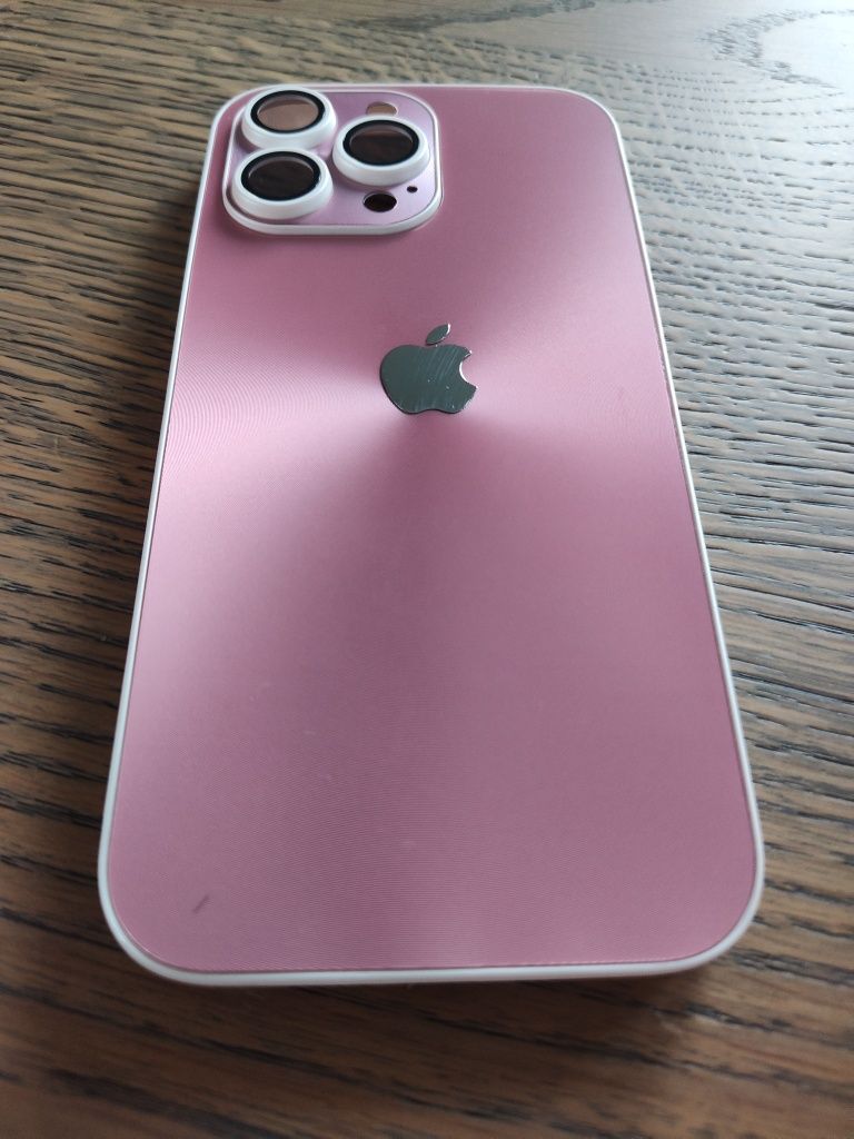 Obudowa metaliczna iPhone 14 Pro Max. Różowo biała. Super jakość nowa