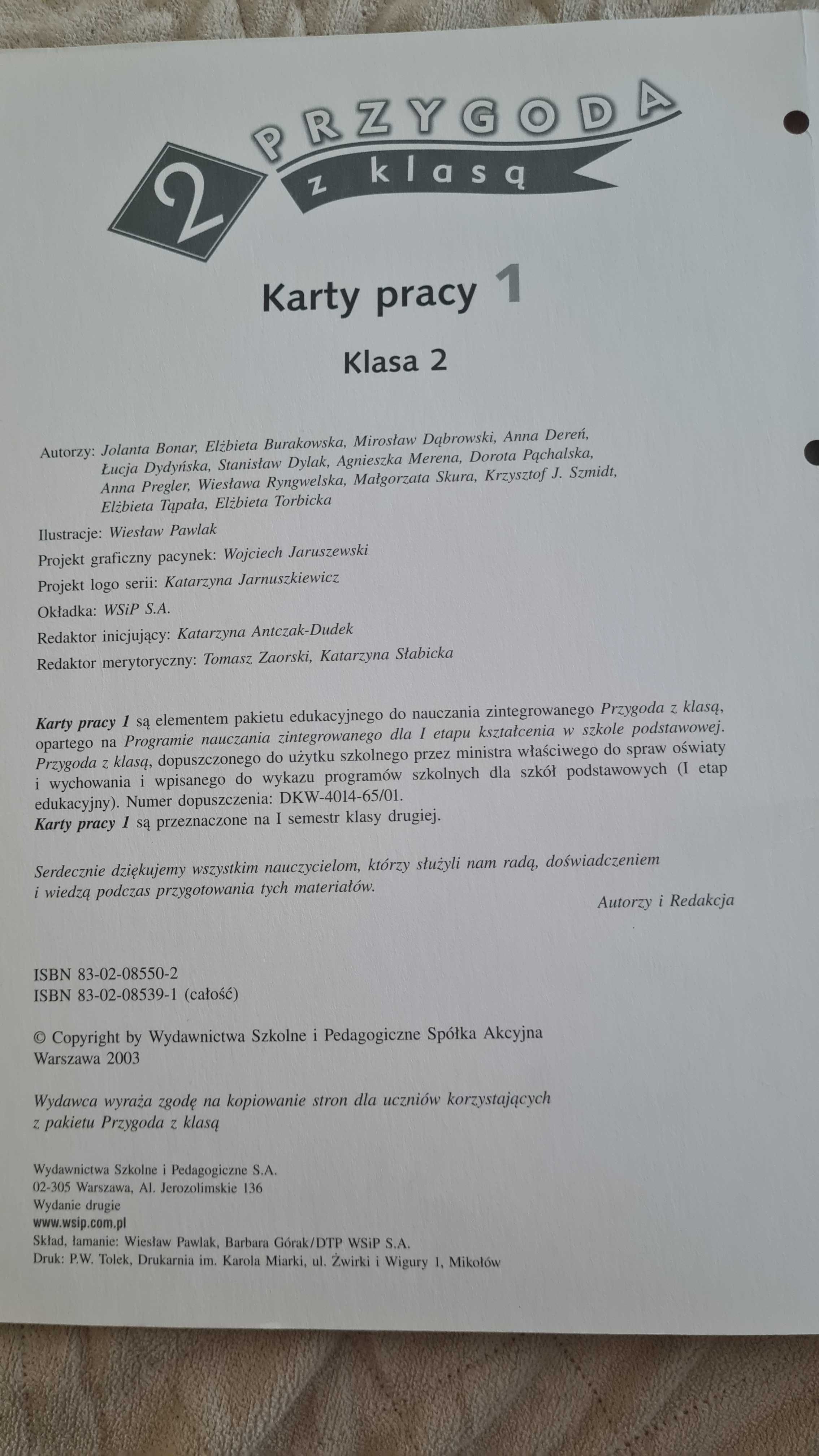 Przygoda z klasą karty pracy dla nauczyciela kl. 2