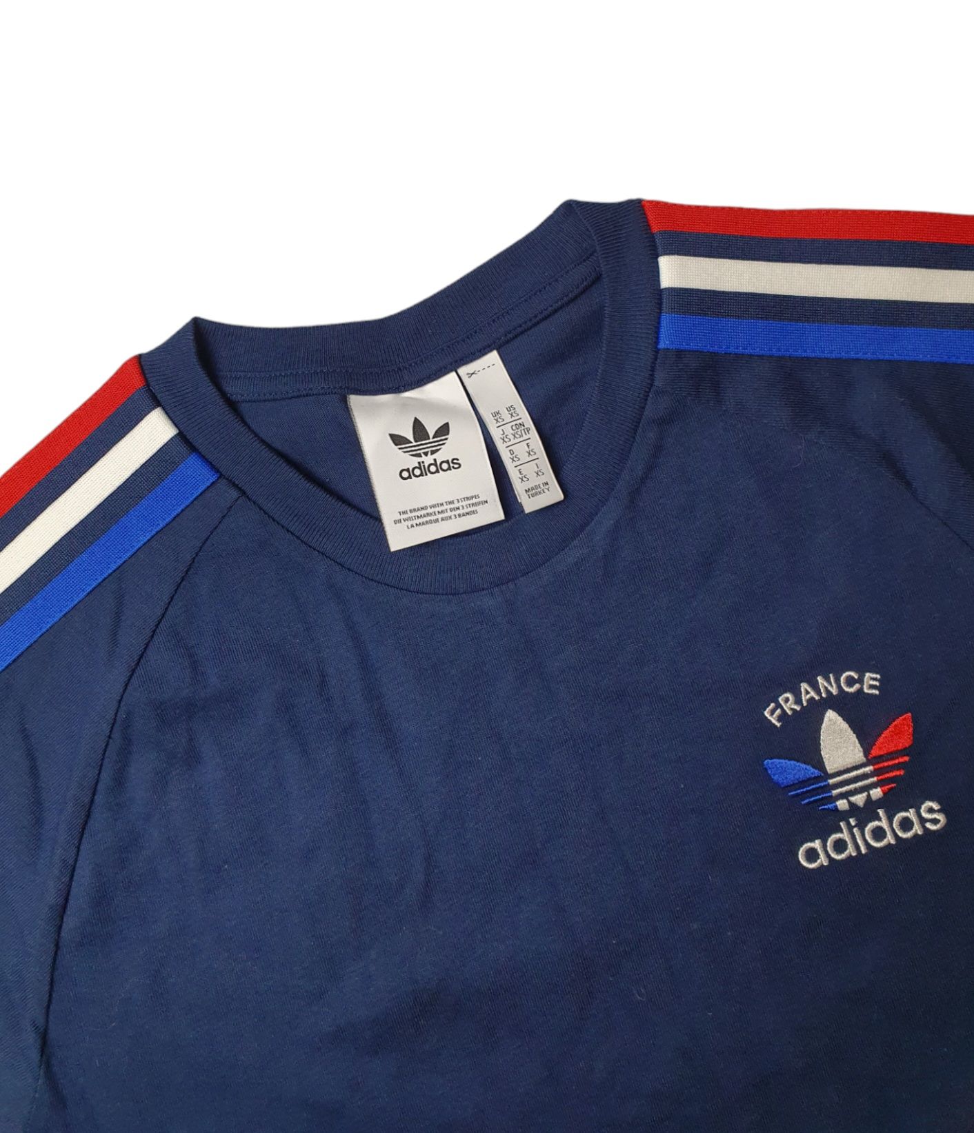 Koszulka męska T-shirt Adidas France XS 3 paski