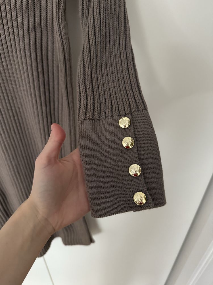 Kawowa beżowa brązowa sukienka sweterkowa one size Loci Style S/M/L pa