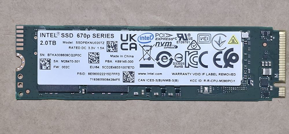 Ssd m2 2280 2TB Intel 670p