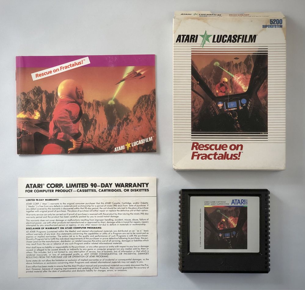 RESCUE ON FRACTALUS! gra ATARI 5200 retro UNIKAT LucasFilm box komplet