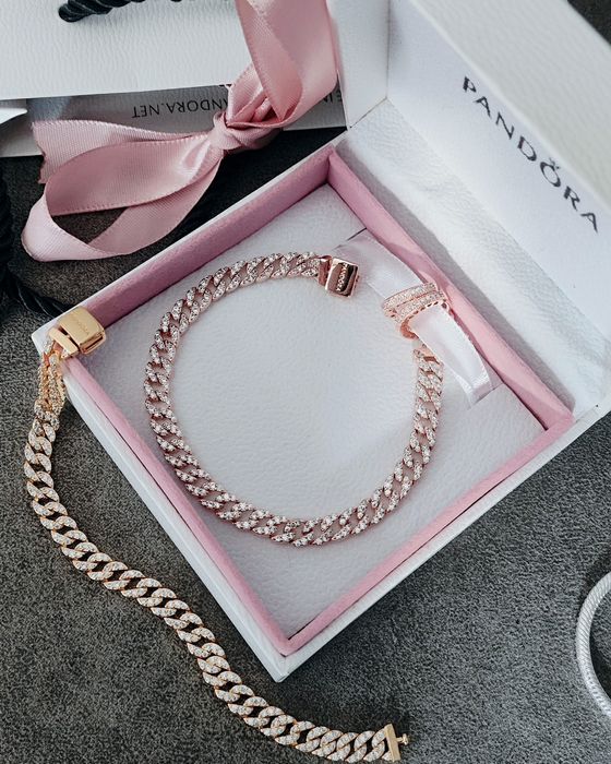 Pandora Браслет паве золото сережки Пандора