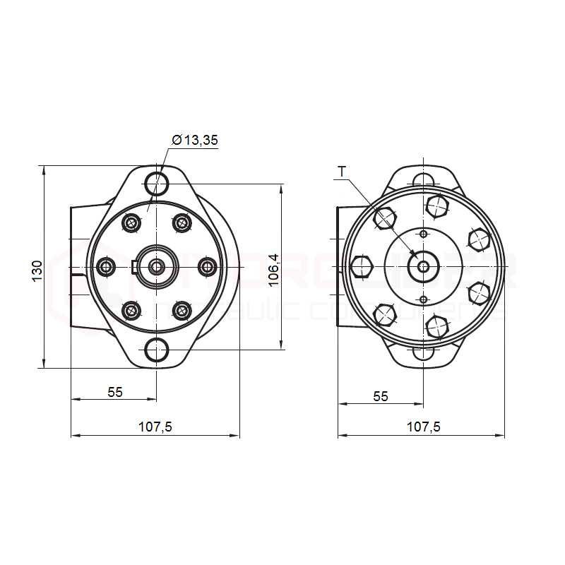 Silnik hydrauliczny BMR 200 O2 WC25 z płytą 90 I tuleją