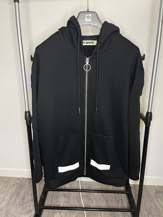 Оригінальний Зіп-Худі Off White чоловічий в розмірі М-Л, оверсайз крій