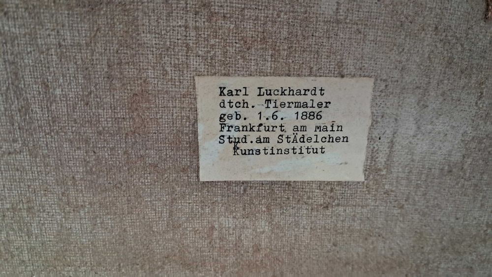 Stary obraz malowany na płótnie Karl Luckhardt 1886