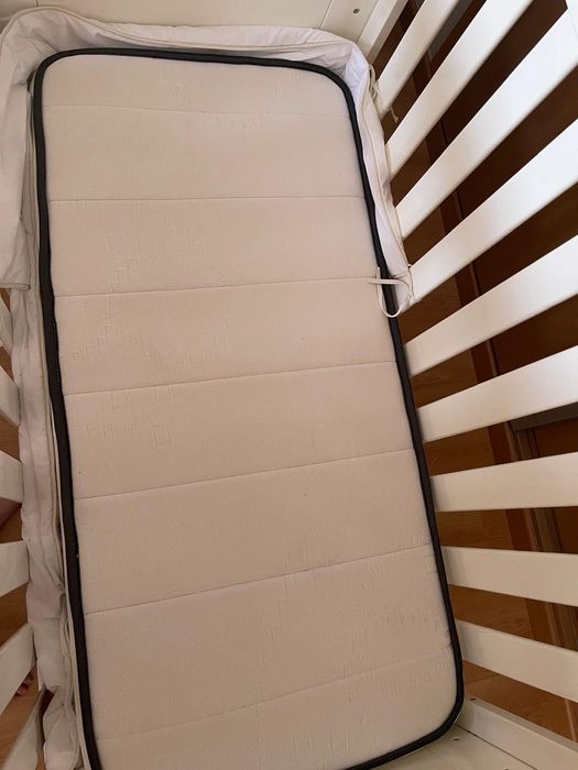 Berço Trama Cama - Branco Mate (Como Novo!) + Colchão
